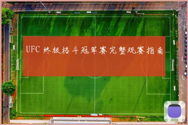 UFC 终极格斗冠军赛完整观赛指南